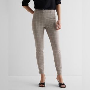 Express Editor High Waisted Skinny Pant plaid gray New without tags Size 6S